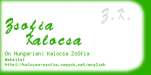 zsofia kalocsa business card