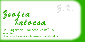 zsofia kalocsa business card